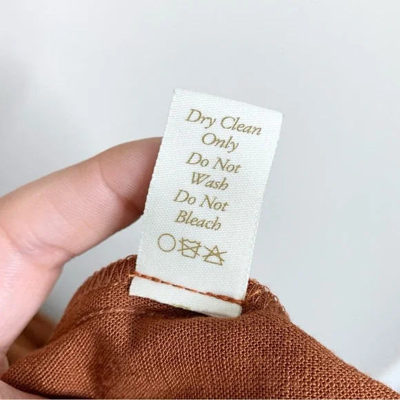 Christy Dawn The Augusta Midi Dress (Sz S) Short Puff Tie Sleeve Wrap Rust - Picture 15 of 16